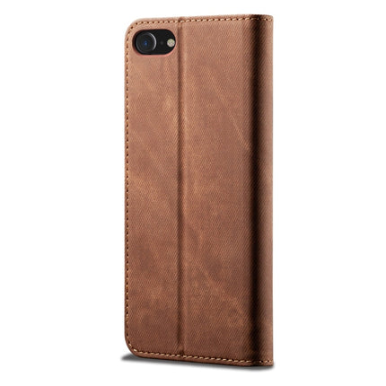 For iPhone 6 / 6s Denim Texture Casual Style Horizontal Flip Leather Case with Holder & Card Slots & Wallet(Brown)-garmade.com