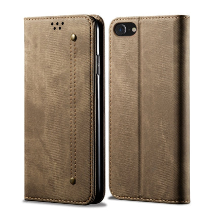 For iPhone 6 / 6s Denim Texture Casual Style Horizontal Flip Leather Case with Holder & Card Slots & Wallet(Khaki)-garmade.com