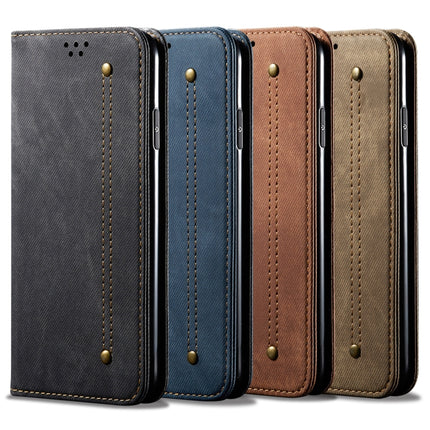 For iPhone 11 Pro Max Denim Texture Casual Style Horizontal Flip Leather Case with Holder & Card Slots & Wallet(Black)-garmade.com