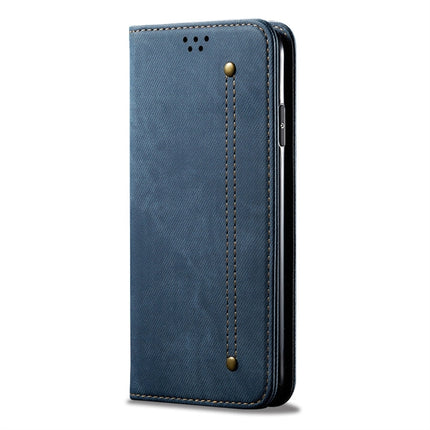 For iPhone 11 Pro Max Denim Texture Casual Style Horizontal Flip Leather Case with Holder & Card Slots & Wallet(Blue)-garmade.com