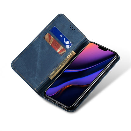 For iPhone 11 Pro Max Denim Texture Casual Style Horizontal Flip Leather Case with Holder & Card Slots & Wallet(Blue)-garmade.com