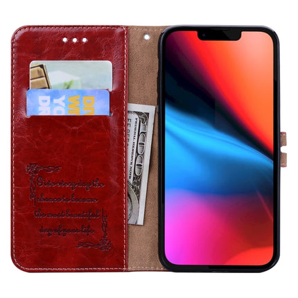 Business Style Oil Wax Texture Horizontal Flip Leather Case with Holder & Card Slots & Wallet For iPhone 13 mini(Red)-garmade.com