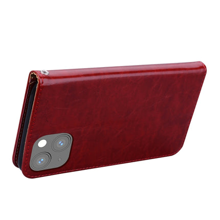 Business Style Oil Wax Texture Horizontal Flip Leather Case with Holder & Card Slots & Wallet For iPhone 13 mini(Red)-garmade.com