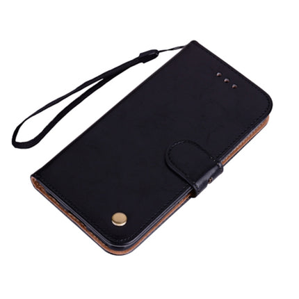 Business Style Oil Wax Texture Horizontal Flip Leather Case with Holder & Card Slots & Wallet For iPhone 13(Black)-garmade.com