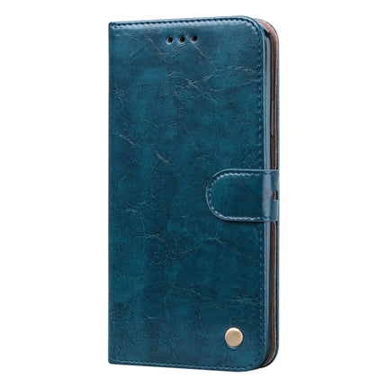 Business Style Oil Wax Texture Horizontal Flip Leather Case with Holder & Card Slots & Wallet For iPhone 13(Blue)-garmade.com