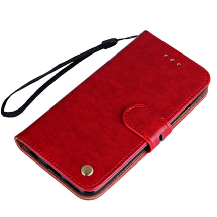 Business Style Oil Wax Texture Horizontal Flip Leather Case with Holder & Card Slots & Wallet For iPhone 13(Red)-garmade.com