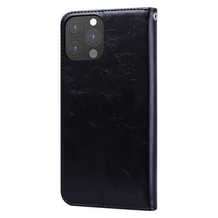 Business Style Oil Wax Texture Horizontal Flip Leather Case with Holder & Card Slots & Wallet For iPhone 13 Pro(Black)-garmade.com