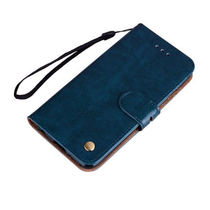 Business Style Oil Wax Texture Horizontal Flip Leather Case with Holder & Card Slots & Wallet For iPhone 13 Pro(Blue)-garmade.com