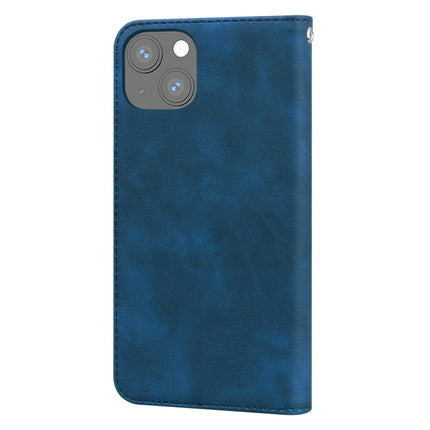 Frosted Business Magnetic Horizontal Flip PU Leather Case with Holder & Card Slot & Lanyard For iPhone 13 mini(Blue)-garmade.com