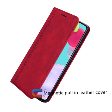 Frosted Business Magnetic Horizontal Flip PU Leather Case with Holder & Card Slot & Lanyard For iPhone 13 mini(Red)-garmade.com