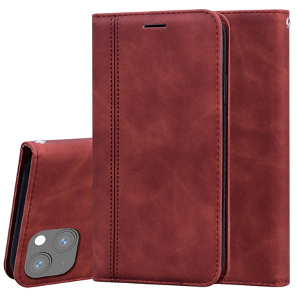 Frosted Business Magnetic Horizontal Flip PU Leather Case with Holder & Card Slot & Lanyard For iPhone 13 mini(Brown)-garmade.com