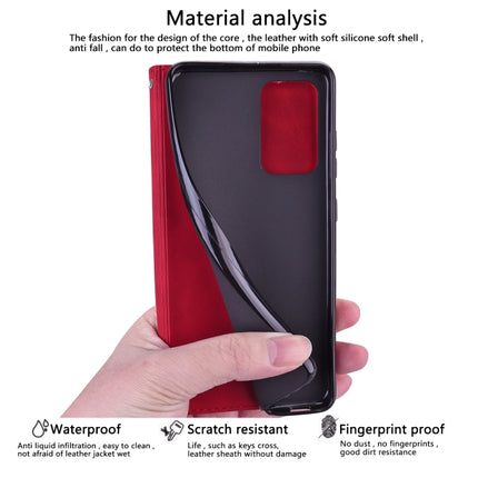 Frosted Business Magnetic Horizontal Flip PU Leather Case with Holder & Card Slot & Lanyard For iPhone 13(Red)-garmade.com