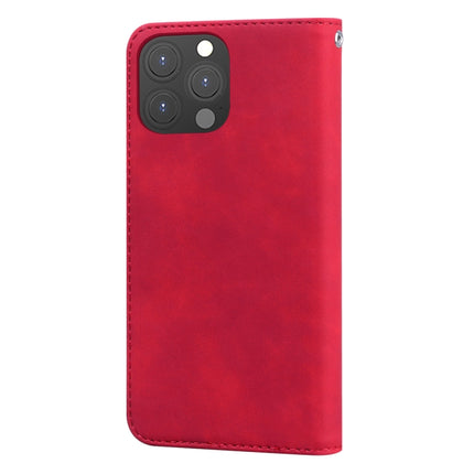 Frosted Business Magnetic Horizontal Flip PU Leather Case with Holder & Card Slot & Lanyard For iPhone 13 Pro(Red)-garmade.com