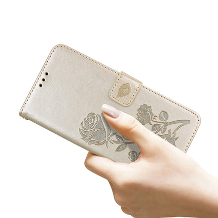 Rose Embossed Horizontal Flip PU Leather Case with Holder & Card Slots & Wallet For iPhone 13 mini(Gold)-garmade.com