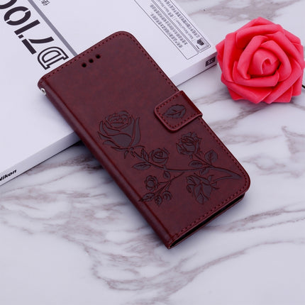Rose Embossed Horizontal Flip PU Leather Case with Holder & Card Slots & Wallet For iPhone 13 mini(Brown)-garmade.com
