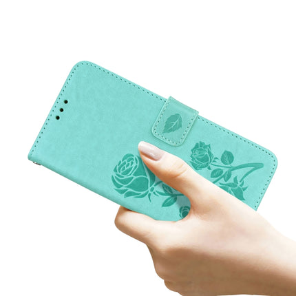 Rose Embossed Horizontal Flip PU Leather Case with Holder & Card Slots & Wallet For iPhone 13 mini(Green)-garmade.com