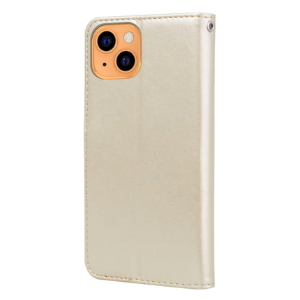 Rose Embossed Horizontal Flip PU Leather Case with Holder & Card Slots & Wallet For iPhone 13(Gold)-garmade.com