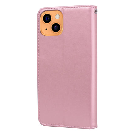 Rose Embossed Horizontal Flip PU Leather Case with Holder & Card Slots & Wallet For iPhone 13(Rose Gold)-garmade.com