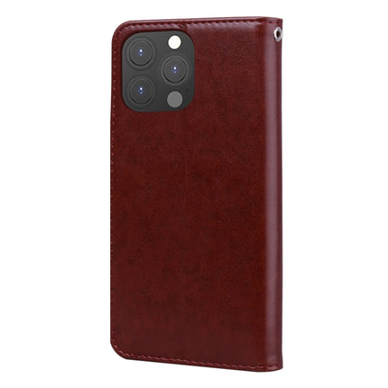 Rose Embossed Horizontal Flip PU Leather Case with Holder & Card Slots & Wallet For iPhone 13 Pro(Brown)-garmade.com