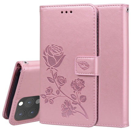 Rose Embossed Horizontal Flip PU Leather Case with Holder & Card Slots & Wallet For iPhone 13 Pro(Rose Gold)-garmade.com