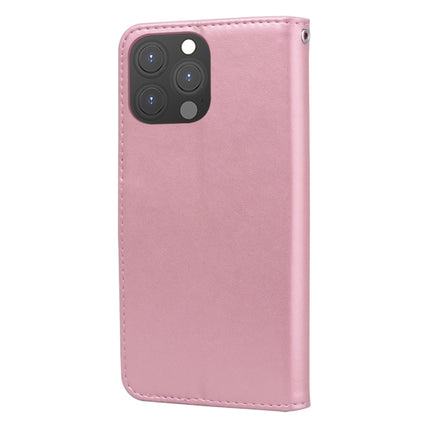 Rose Embossed Horizontal Flip PU Leather Case with Holder & Card Slots & Wallet For iPhone 13 Pro(Rose Gold)-garmade.com