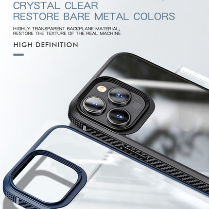 MG Series Carbon Fiber TPU + Clear PC Four-corner Airbag Shockproof Case For iPhone 13 Pro(White)-garmade.com