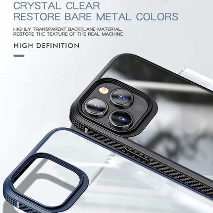 MG Series Carbon Fiber TPU + Clear PC Four-corner Airbag Shockproof Case For iPhone 13 Pro(Green)-garmade.com