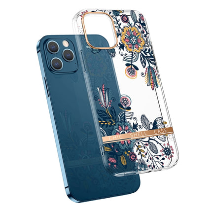 High Translucent Electroplating Flower Pattern TPU + PC Shockproof Case For iPhone 13(Po-phase Flowers)-garmade.com