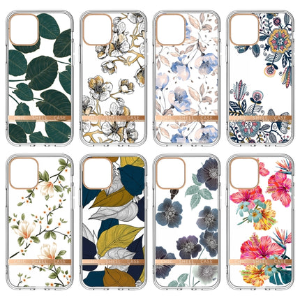 High Translucent Electroplating Flower Pattern TPU + PC Shockproof Case For iPhone 13(Po-phase Flowers)-garmade.com