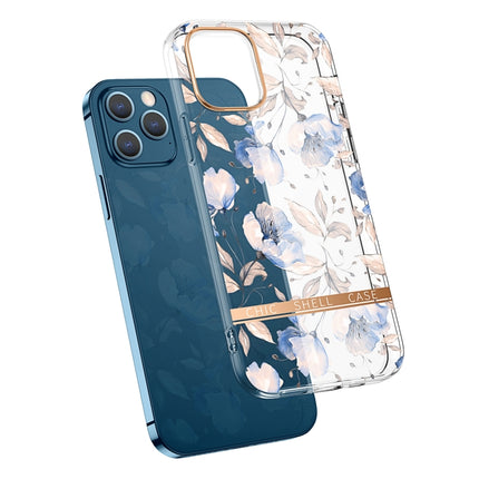 High Translucent Electroplating Flower Pattern TPU + PC Shockproof Case For iPhone 13 Pro(Cherry Blossoms)-garmade.com