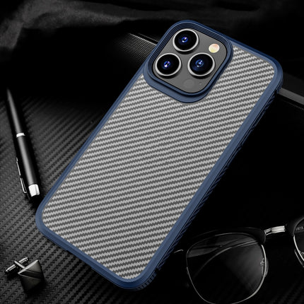 iPAKY MG Series Carbon Fiber TPU + PC Shockproof Case For iPhone 13(Blue)-garmade.com