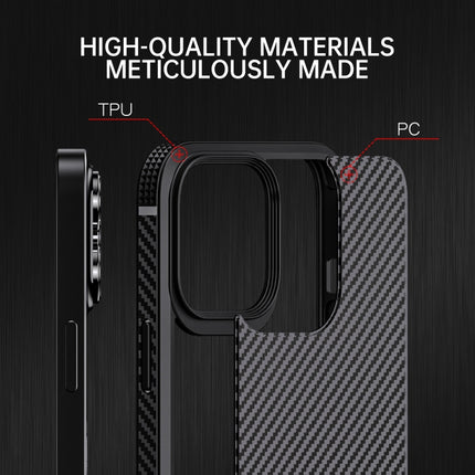 iPAKY MG Series Carbon Fiber TPU + PC Shockproof Case For iPhone 13(Black)-garmade.com