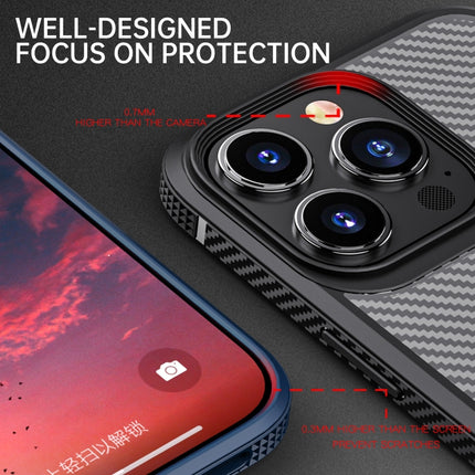 iPAKY MG Series Carbon Fiber TPU + PC Shockproof Case For iPhone 13(Black)-garmade.com