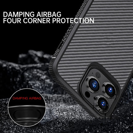 iPAKY MG Series Carbon Fiber TPU + PC Shockproof Case For iPhone 13 Pro(Black)-garmade.com