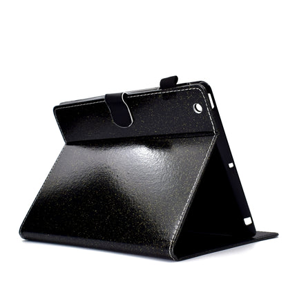 For iPad 2 / 3 / 4 Varnish Glitter Powder Horizontal Flip Leather Case with Holder & Card Slot(Black)-garmade.com