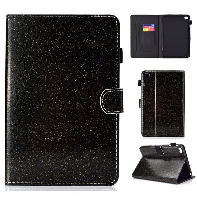 For iPad Mini 1/2/3/4/5 Varnish Glitter Powder Horizontal Flip Leather Case with Holder & Card Slot(Black)-garmade.com