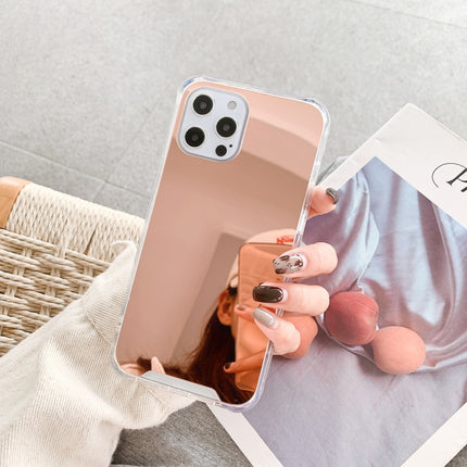 TPU + Acrylic Four Drop Luxury Plating Mirror Phone Case Cover For iPhone 13 Pro(Rose Gold)-garmade.com