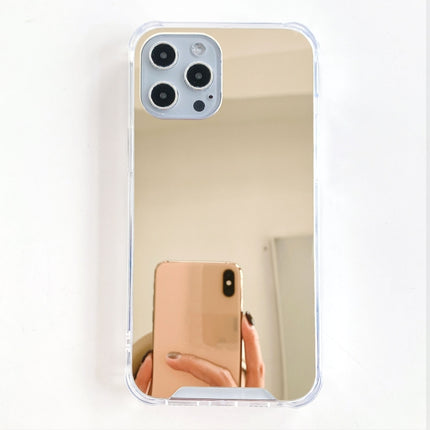 TPU + Acrylic Four Drop Luxury Plating Mirror Phone Case Cover For iPhone 13 Pro(Gold)-garmade.com