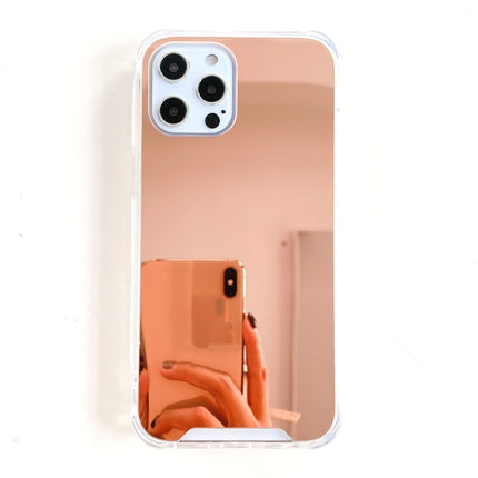 TPU + Acrylic Four Drop Luxury Plating Mirror Phone Case Cover For iPhone 13(Rose Gold)-garmade.com