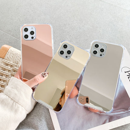 TPU + Acrylic Four Drop Luxury Plating Mirror Phone Case Cover For iPhone 13(Silver)-garmade.com