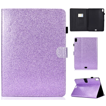 For iPad Pro 11 (2018) Varnish Glitter Powder Horizontal Flip Leather Case with Holder & Card Slot(Purple)-garmade.com