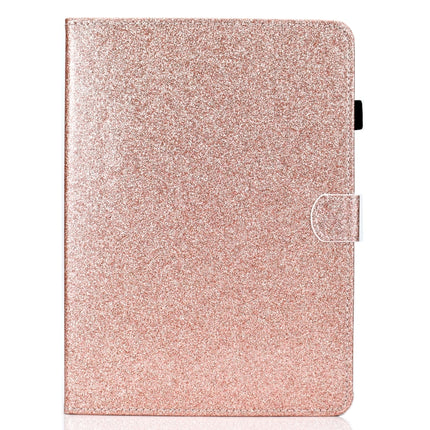 For iPad Pro 11 (2018) Varnish Glitter Powder Horizontal Flip Leather Case with Holder & Card Slot(Rose Gold)-garmade.com
