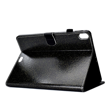For iPad Pro 11 (2018) Varnish Glitter Powder Horizontal Flip Leather Case with Holder & Card Slot(Black)-garmade.com