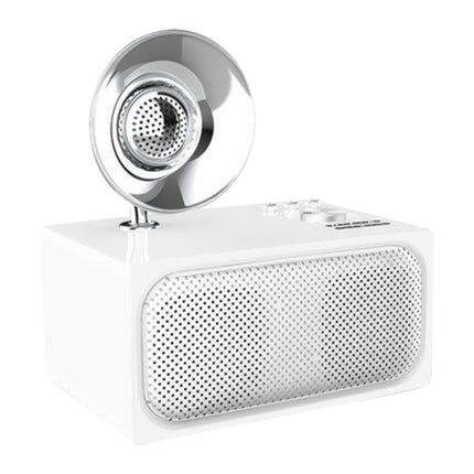 SOAIY Retro Subwoofer Bluetooth Speaker Wireless Mini Radio(White)-garmade.com