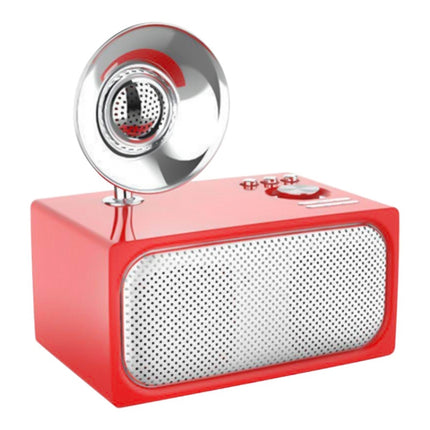 SOAIY Retro Subwoofer Bluetooth Speaker Wireless Mini Radio(Red)-garmade.com