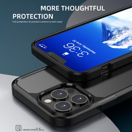 iPAKY Royal Armor Shockproof TPU + Clear PC Protective Case For iPhone 13(Blue)-garmade.com
