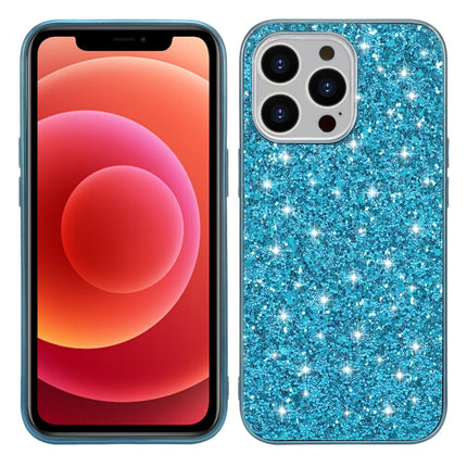 Glitter Powder Shockproof TPU Protective Case For iPhone 13(Blue)-garmade.com