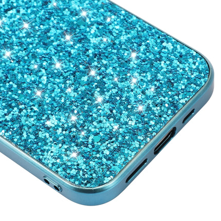 Glitter Powder Shockproof TPU Protective Case For iPhone 13(Blue)-garmade.com