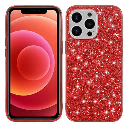 Glitter Powder Shockproof TPU Protective Case For iPhone 13(Red)-garmade.com