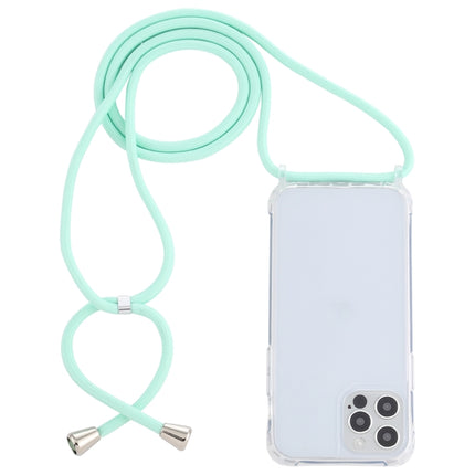 Transparent Acrylic Airbag Shockproof Phone Protective Case with Lanyard For iPhone 13 Pro(Mint Green)-garmade.com